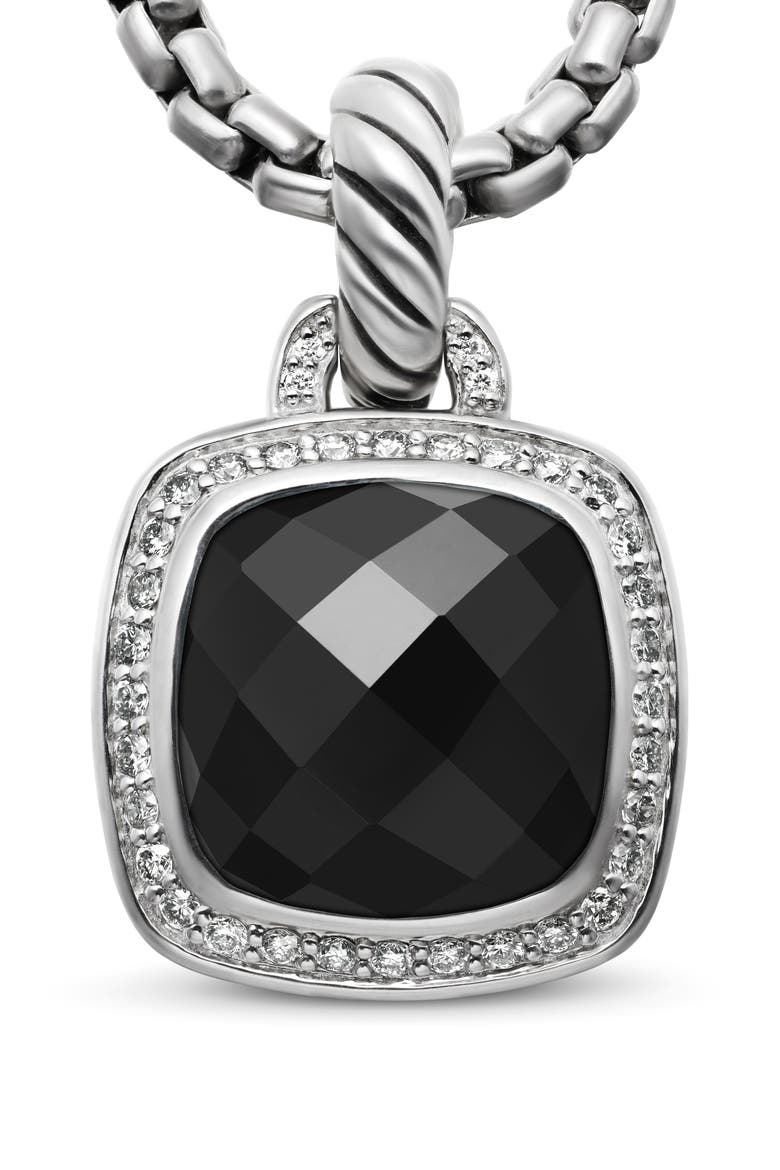 Albion Pendant with Diamonds, Alternate, color, BLACK ONYX