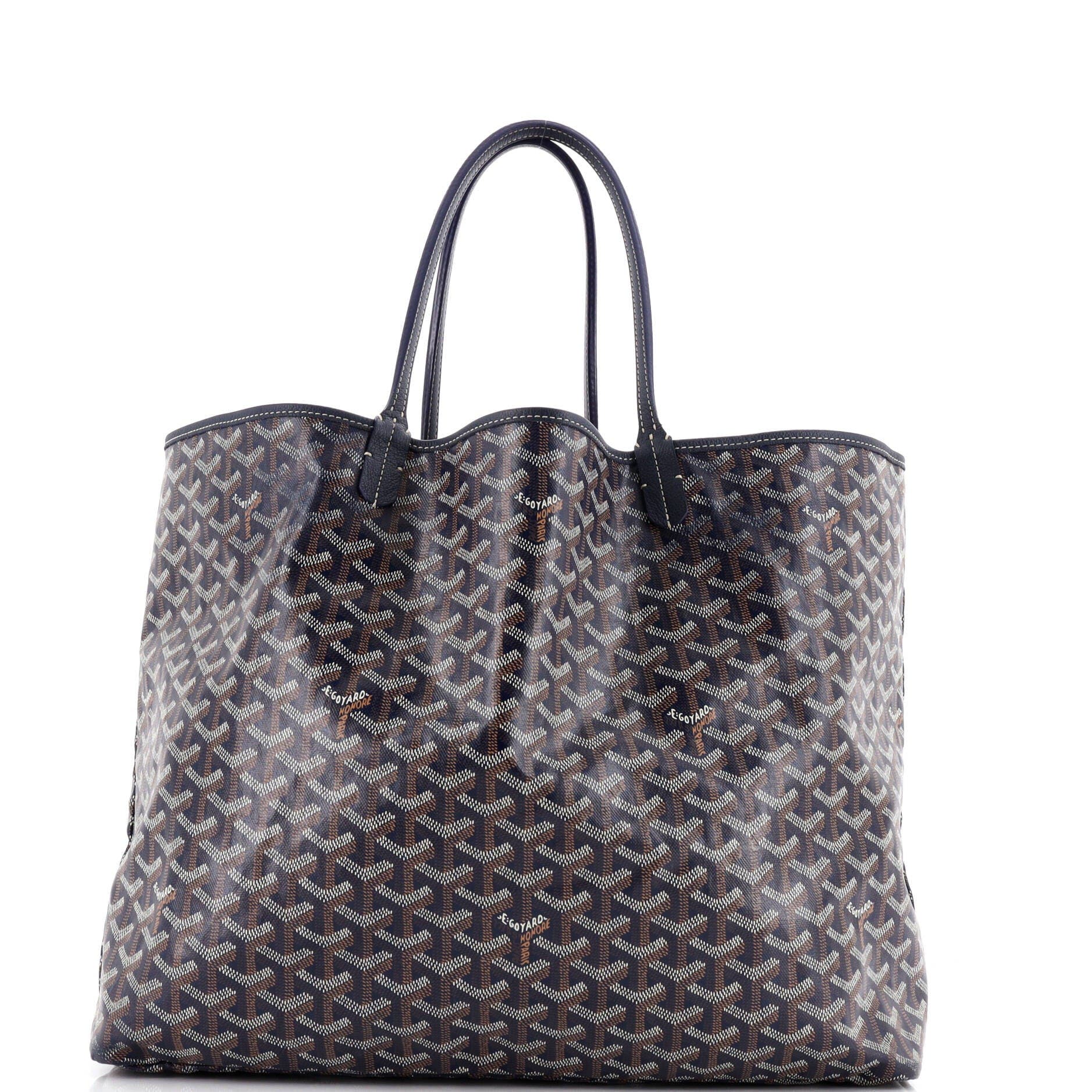Pre-Owned Goyard Saint Louis Tote Coated Canvas GM, Main, color, Blue