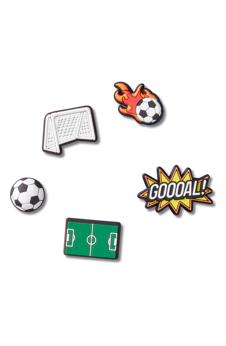 CROCS Futbol 5-Pack Jibbitz Shoe Charms, Main, color, White