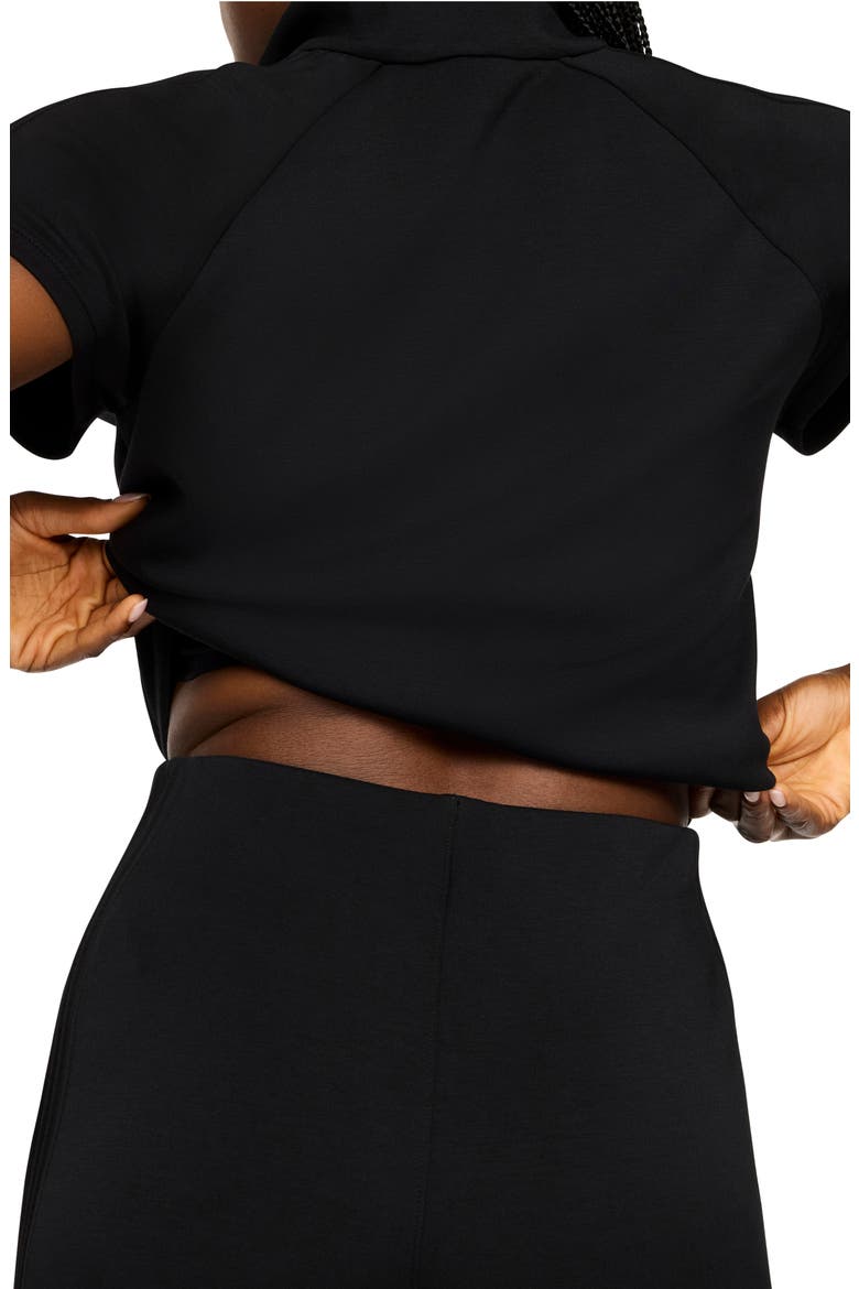Pintuck Half Zip Jumpsuit, Alternate, color, VERY BLACK