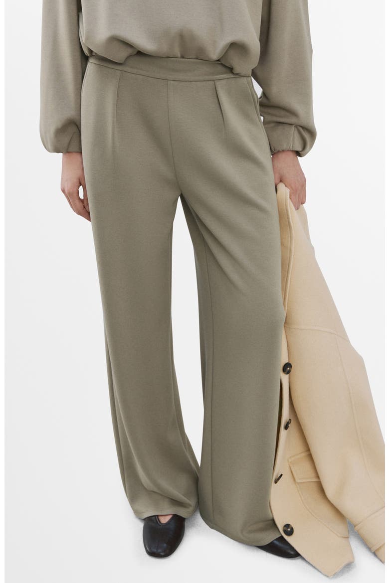 Pleated Elastic Waist Pants, Main, color, KHAKI GREEN