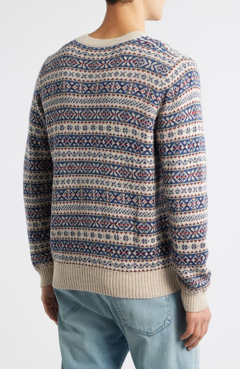 Corridor Fair Isle Alpaca Blend Crewneck Sweater, Alternate, color, Natural