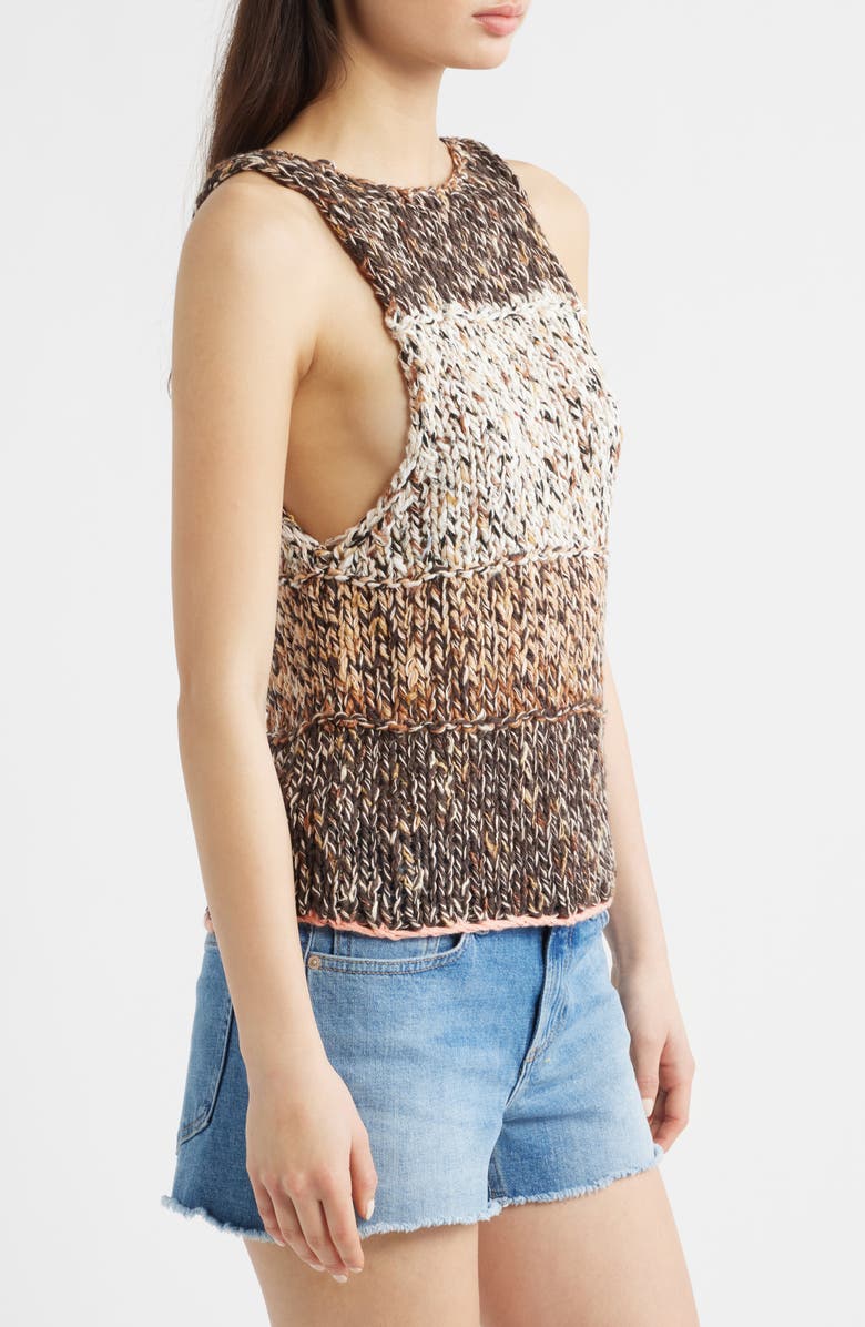 Free People Flea Market Crop Marled Cotton Blend Sweater, Alternate, color, Neutral Combo