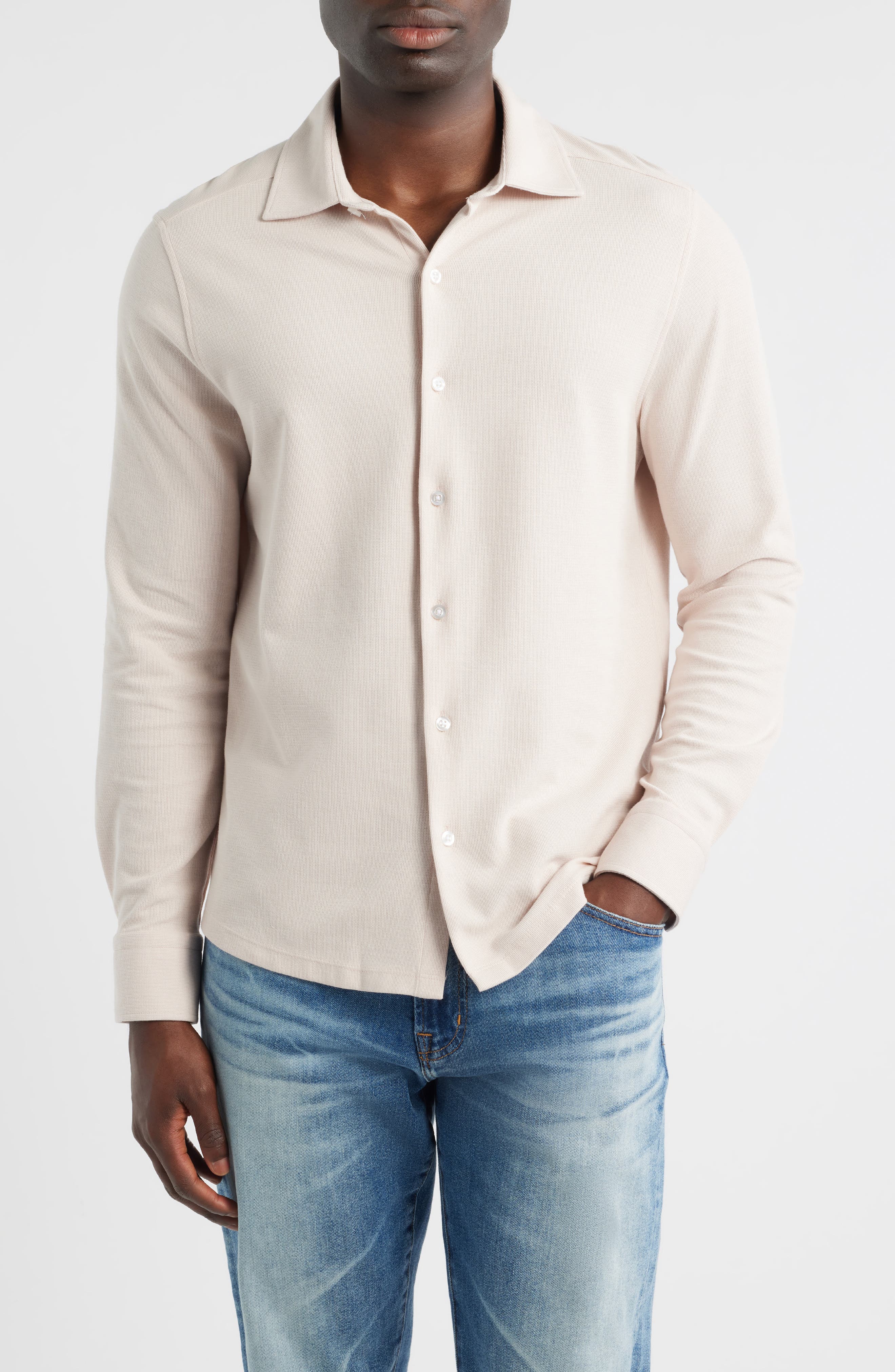 Tyrek Jersey Button-Up Shirt - image 3
