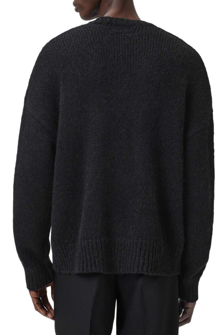 Stoke Logo Crewneck Sweater, Alternate, color, BLACK/ ECRU WHITE