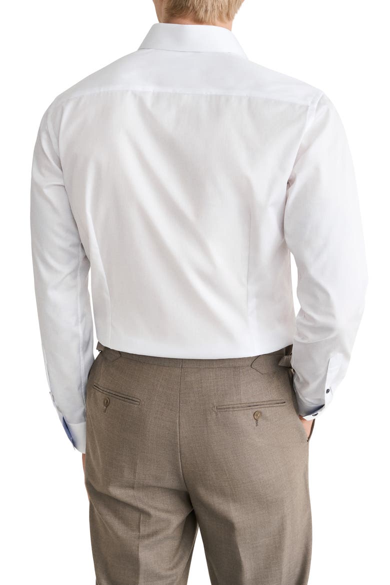 Slim Fit Twill Dress Shirt, Alternate, color, WHITE