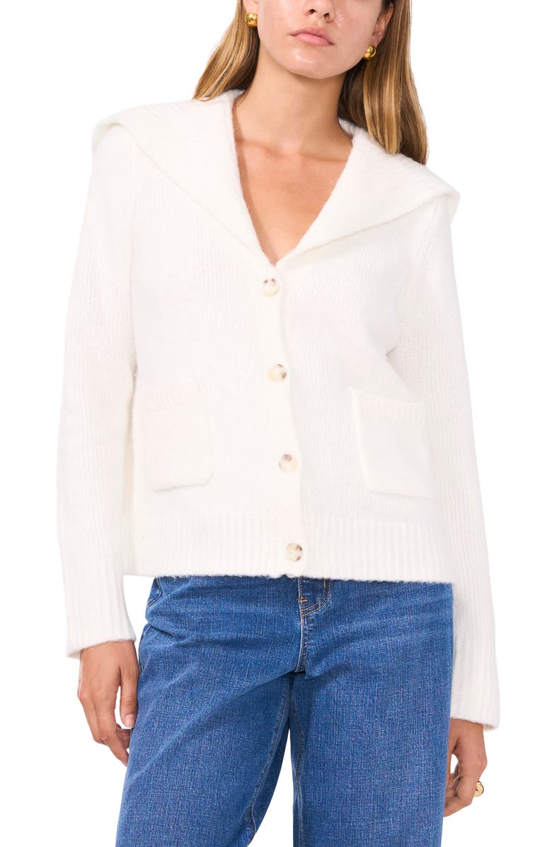 1.STATE Foldover Collar Cardigan, Alternate, color, Antiq White