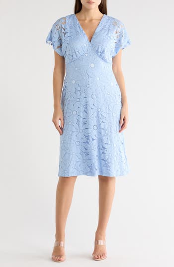 Connected Apparel Women's Daisy Lace Dress - Blue - Casual dresses Connected Apparel Women's Daisy Lace Dress - Blue - Casual dresses