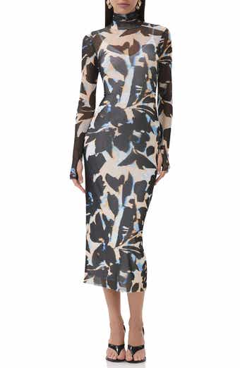 AFRM Shailene Long Sleeve Body-Con Midi Dress