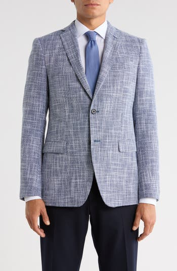 John Varvatos Star Usa Screeweave Knit Sport Coat In Blue