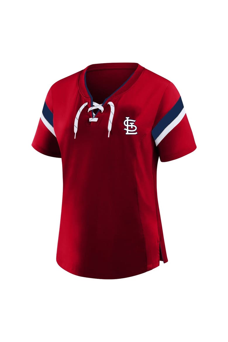 Women's Profile  Red St. Louis Cardinals Lace-Up T-Shirt, Alternate, color, Red