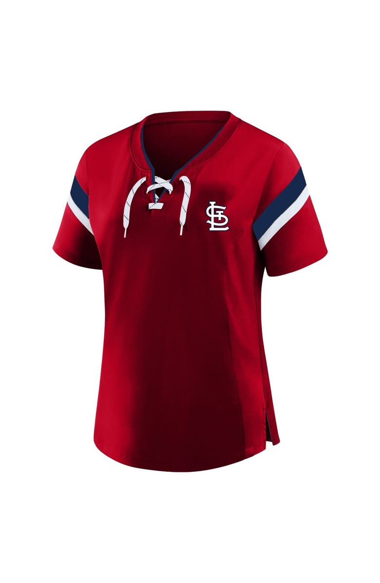 PROFILE Women's Profile  Red St. Louis Cardinals Lace-Up T-Shirt, Alternate, color, Red