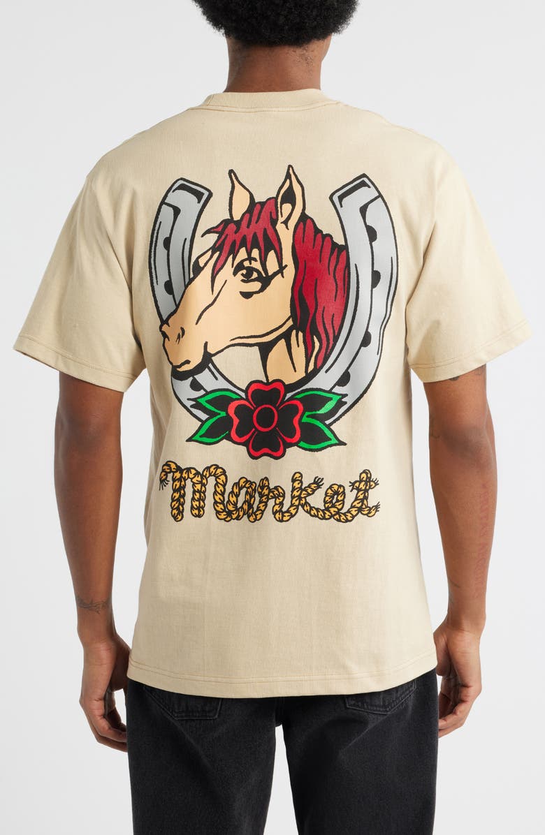 MARKET Equestrian Rope Logo Cotton Graphic T-Shirt, Alternate, color, Sand
