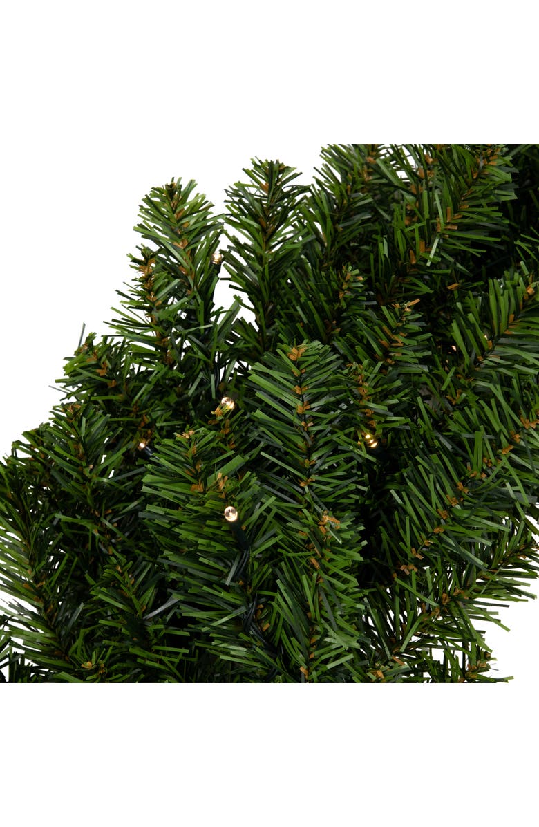 Northlight Pre-Lit Battery Operated Canadian Pine Christmas Wreath - 24" - Clear LED Lights, Alternate, color, Green