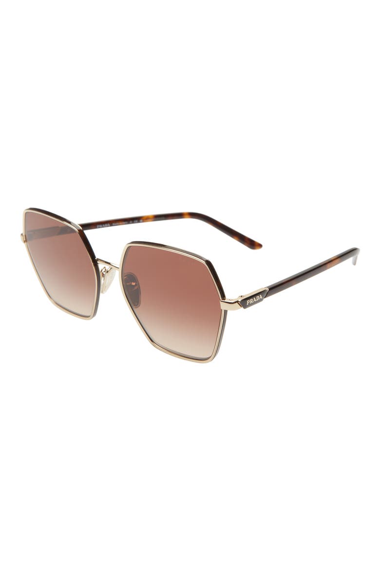 58mm Gradient Square Sunglasses, Alternate, color, PALE GOLD