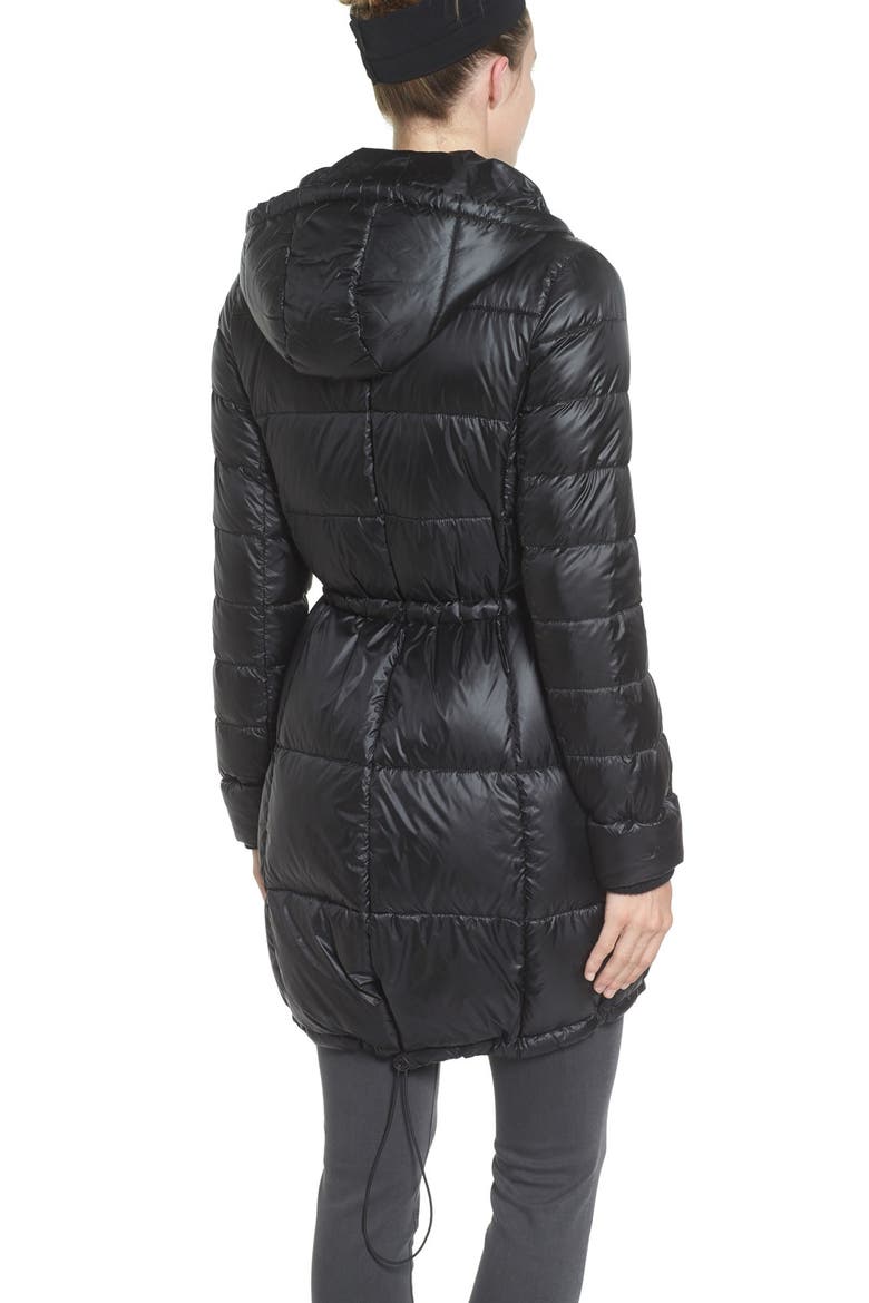 Packable Down & PrimaLoft® Fill Hooded Coat, Alternate, color, BLACK