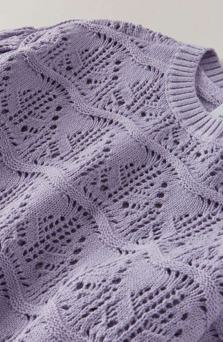 Nordstrom Kids' Pointelle Sweater, Alternate, color, Purple Heirloom