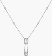 Aurate New York Lab Grown White Sapphire Edwardian Lariat Necklace