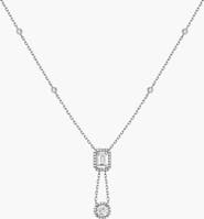 Aurate New York Lab Grown White Sapphire Edwardian Lariat Necklace