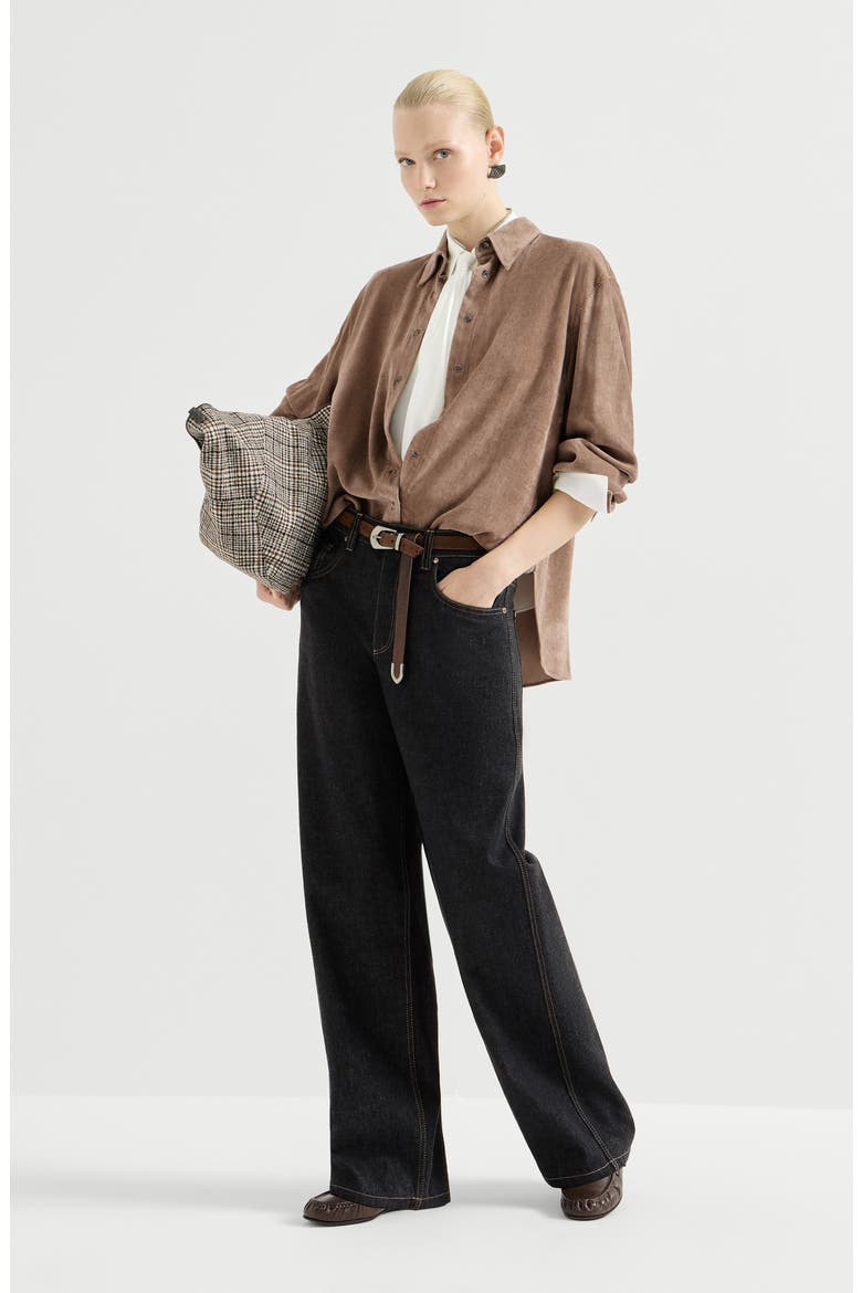 Fluid corduroy shirt, Alternate, color, Espresso