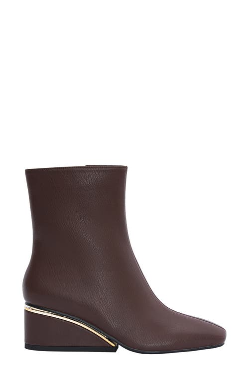 Ninety Union Mona Square Toe Wedge Boot In Brown