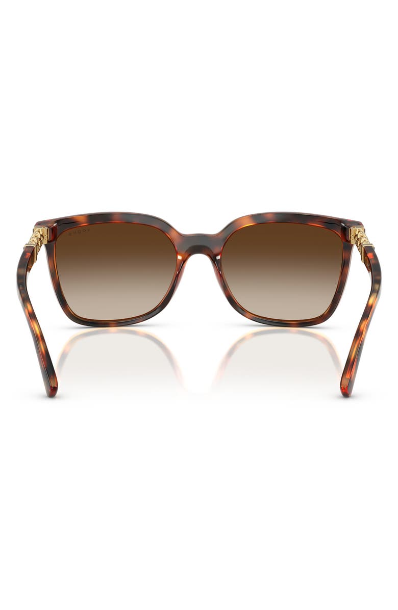 VOGUE 55mm Polarized Gradient Square Sunglasses, Alternate, color, Dark Havana