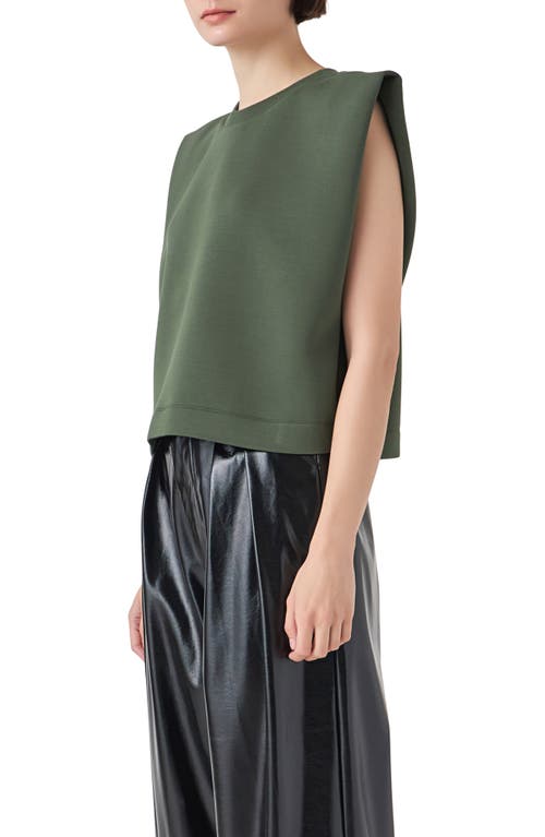 Grey Lab Soft Basic Top In Green