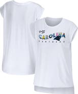 WEAR by Erin Andrews Women's WEAR by Erin Andrews White Carolina Panthers Greetings From Muscle T-Shirt