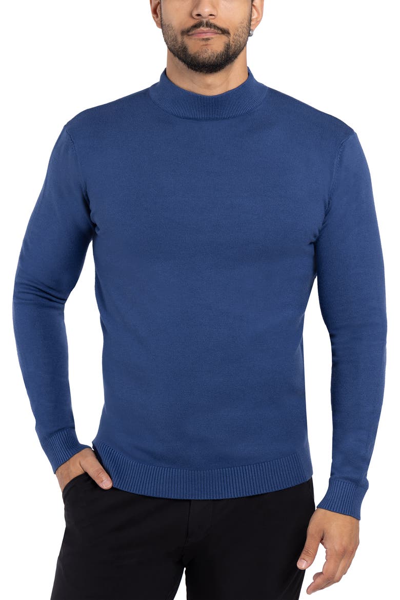 Core Mock Neck Knit Sweater, Main, color, INK BLUE