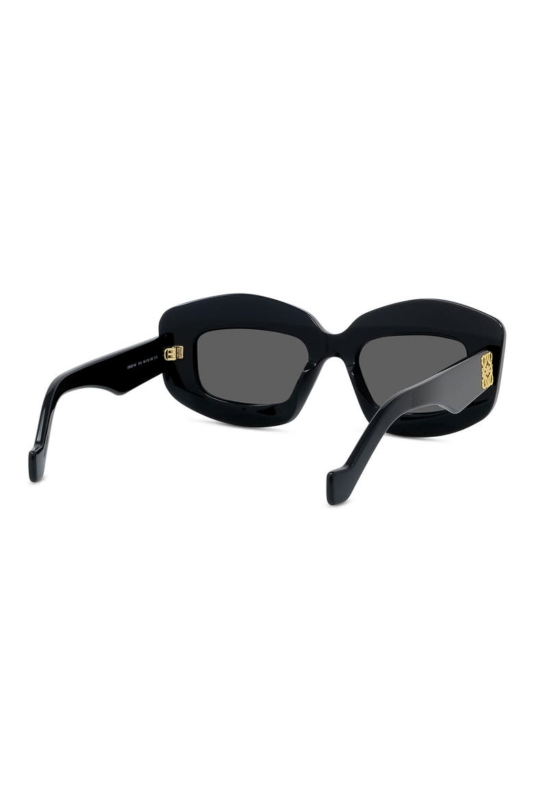 Silver Screen 49mm Rectangular Sunglasses, Alternate, color, BLACK