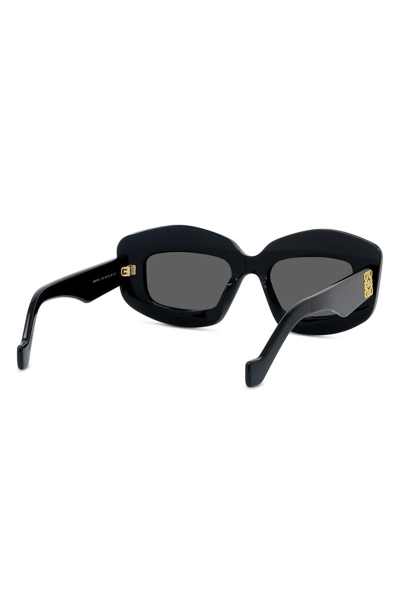 Loewe Silver Screen 49mm Rectangular Sunglasses, Alternate, color, Black