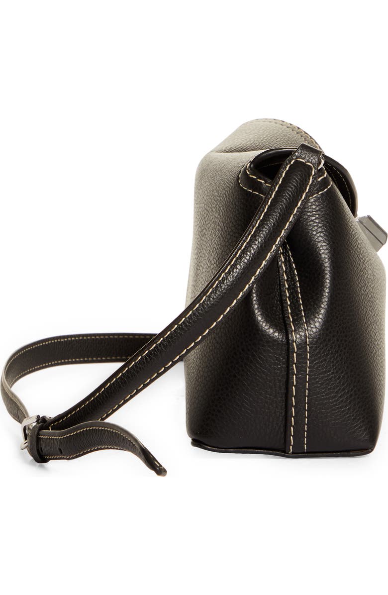 TOTEME T-Lock Leather Clutch, Alternate, color, Black Grain