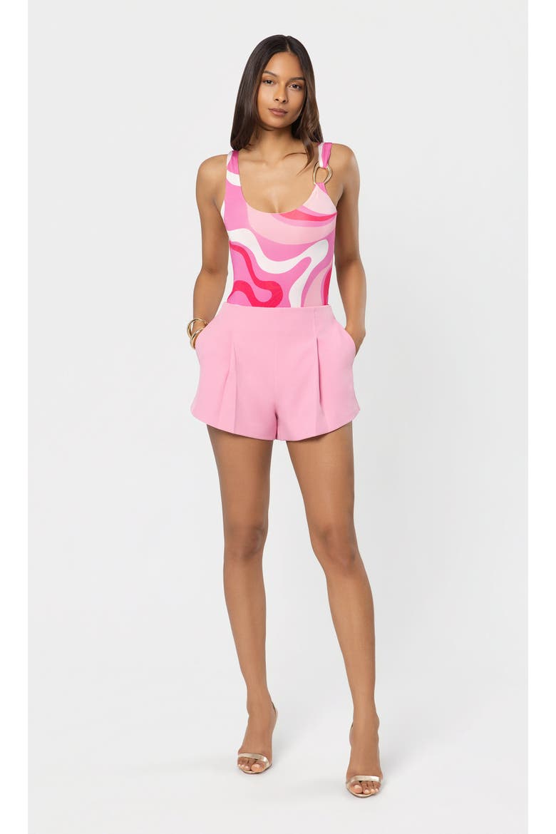 Marius Geometric Sheen Jersey Bodysuit, Alternate, color, Wavy Geo Pink