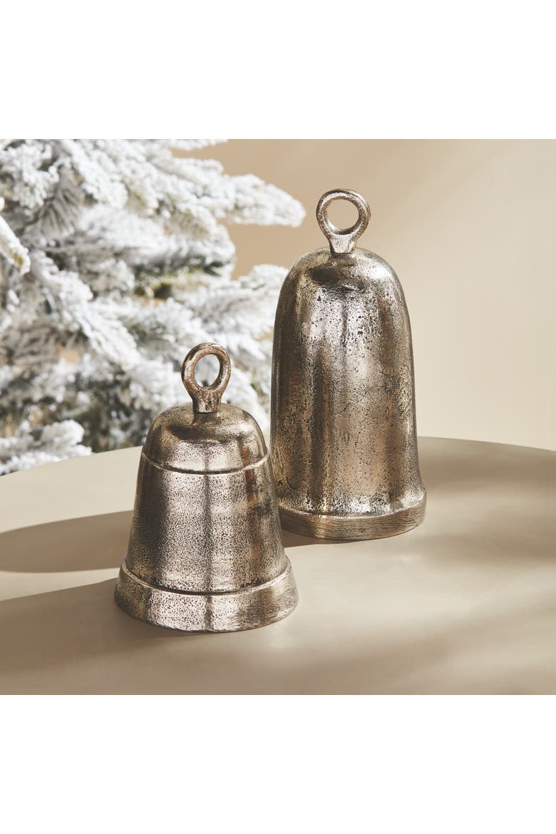 La Taverna Grande Decorative Bells Set of 2, Alternate, color, Silver