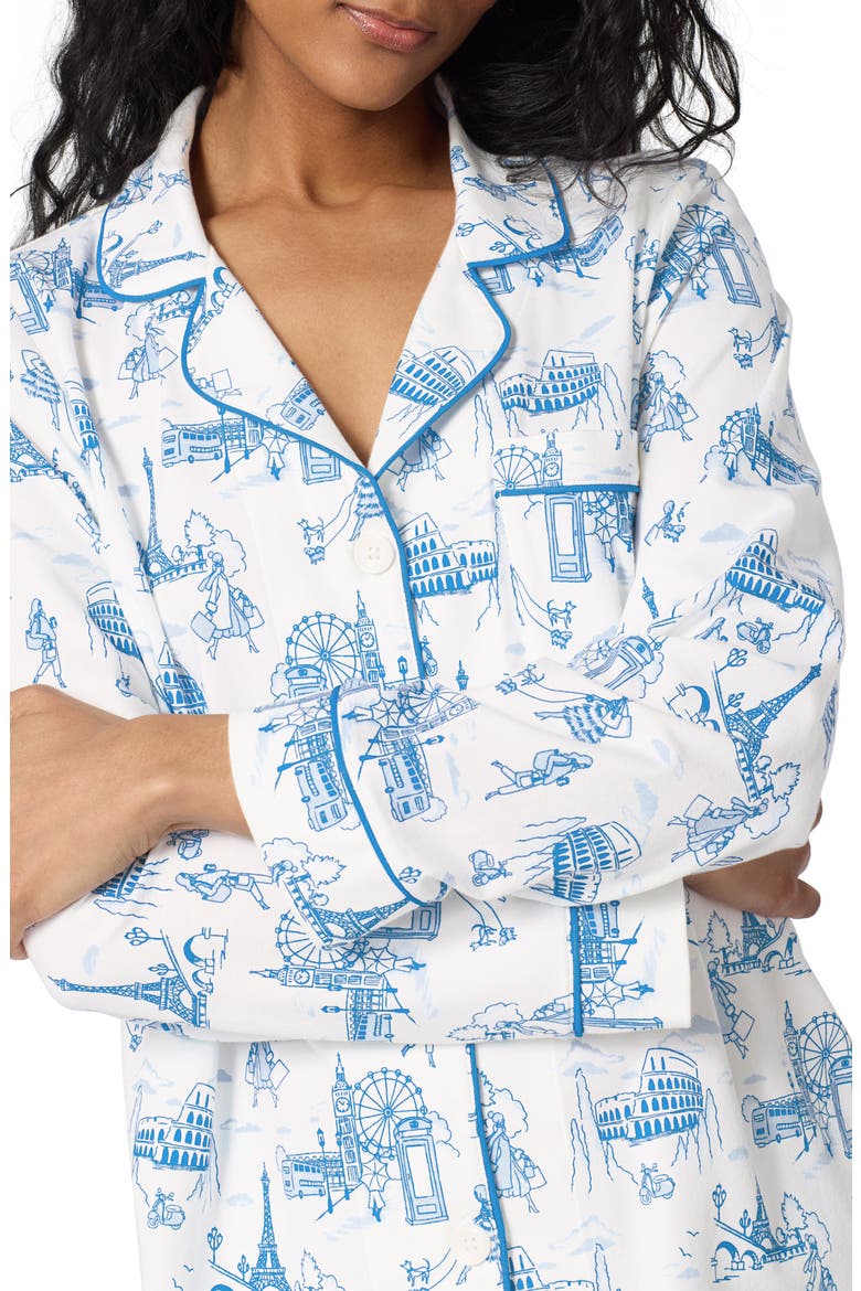 Print Stretch Organic Cotton Pajamas, Alternate, color, JET SETTER