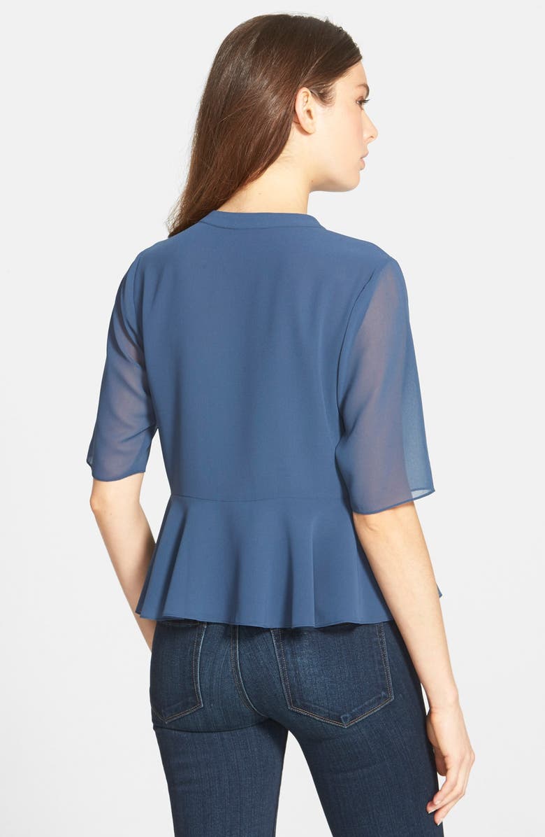 1.STATE Ruffle Hem Tie Neck Blouse, Alternate, color, 