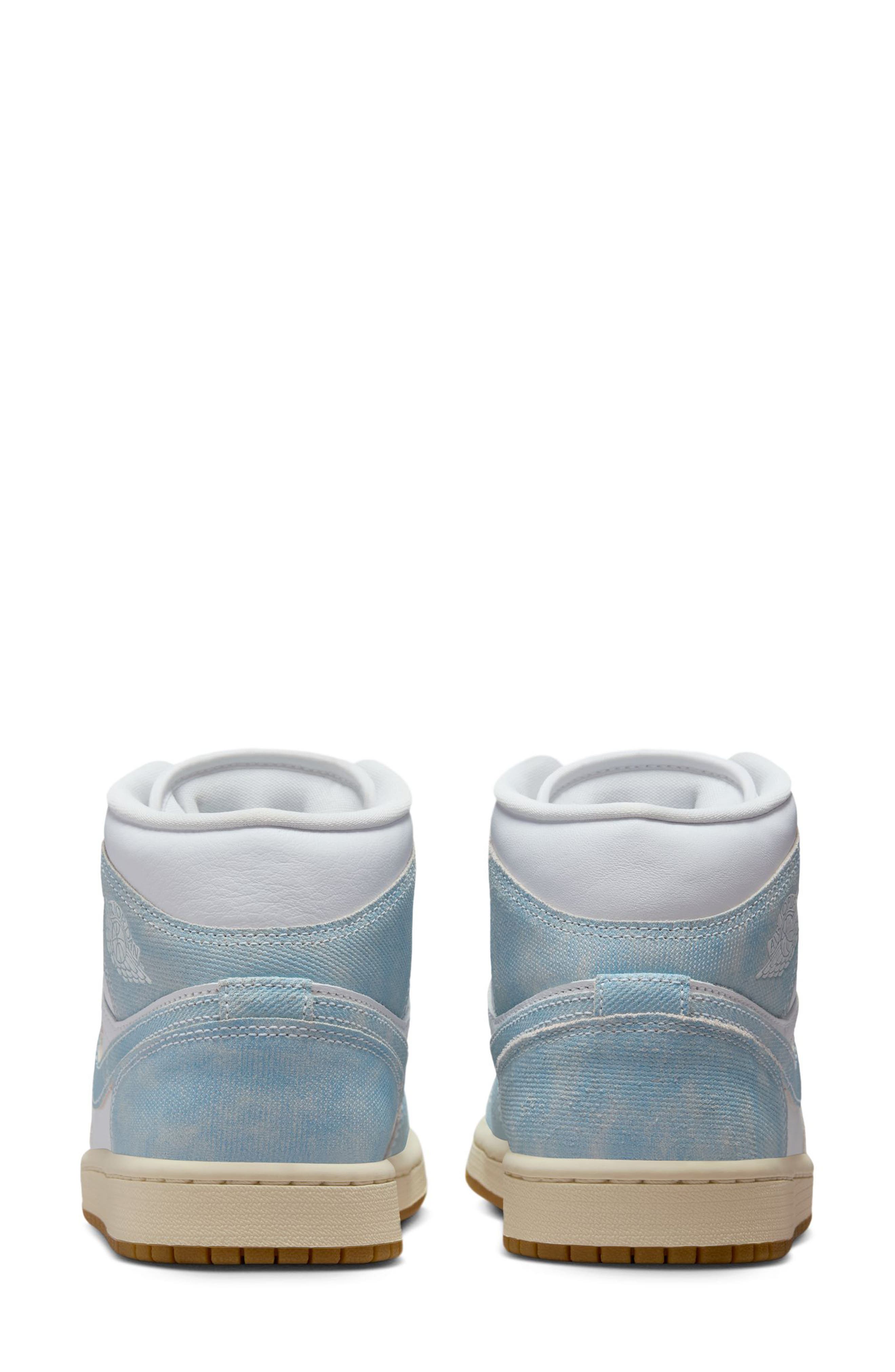 Jordan Air Jordan 1 Mid SE Velvet Basketball Sneaker, Alternate, color, 100 White/Wrnblu