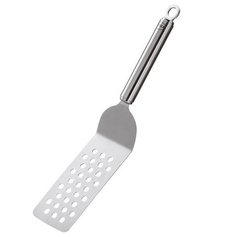 Stainless Steel Perforated Angled Spatula, 12.6-inch