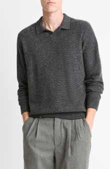 Vince Boiled Cashmere Johnny Collar Sweater