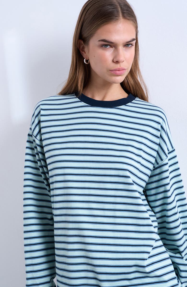 Topshop Slouchy Skater Cotton T-Shirt, Alternate, color, Medium Blue