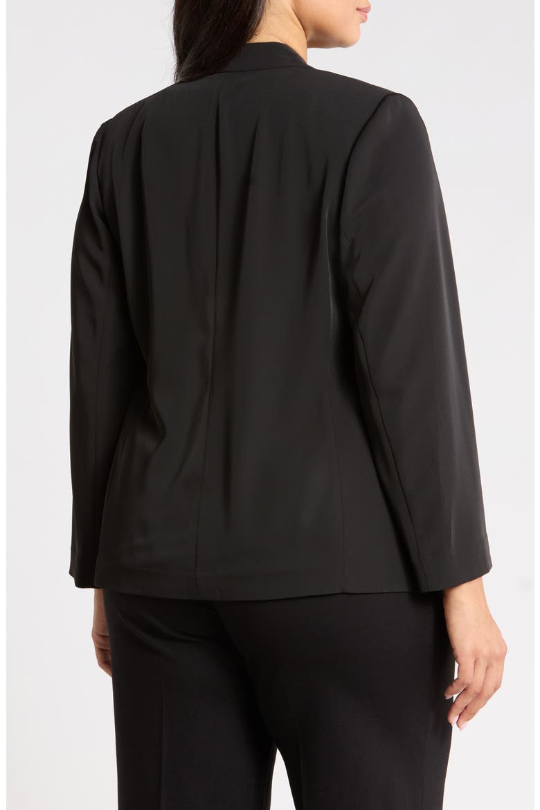 Collarless Gabardine Jacket, Alternate, color, ANNE BLACK