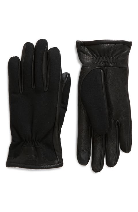 Faux Fur Lined Leather Gloves