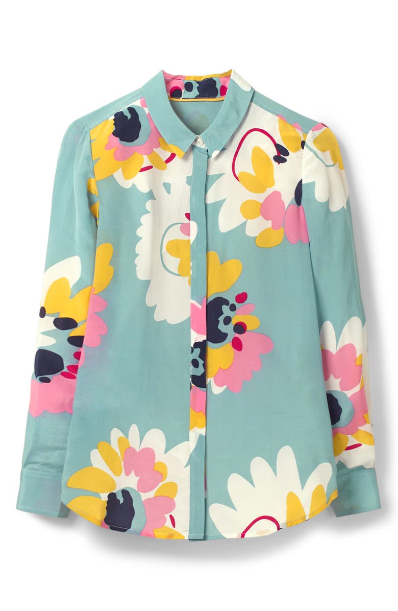 Boden Floral Silk Shirt, Alternate, color,