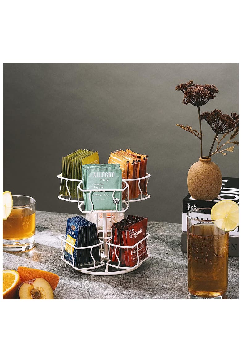 2-Tier Tea Bag Organizer, Alternate, color, WHITE