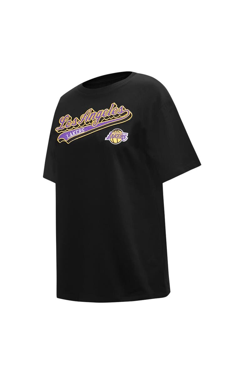 PRO STANDARD Women's Pro Standard Black Los Angeles Lakers Script Boyfriend T-Shirt, Alternate, color, Black