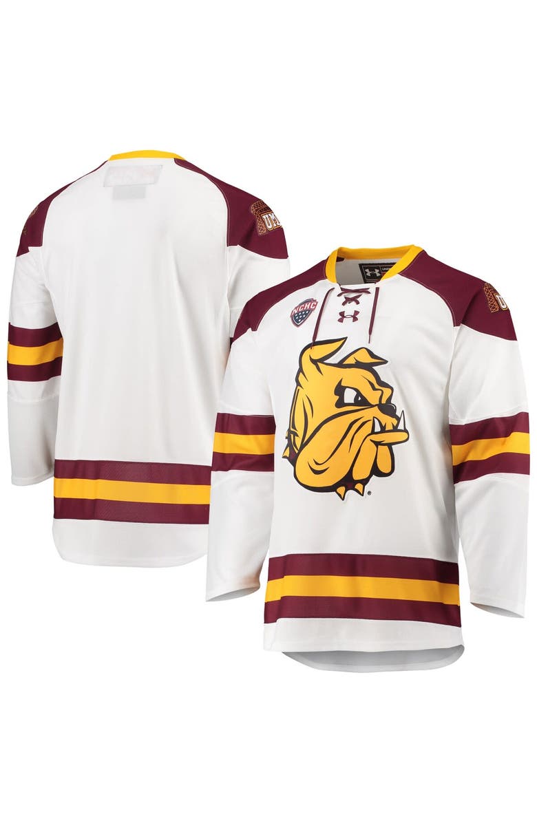 Under Armour Men's Under Armour White Minnesota Duluth Bulldogs Replica Hockey Jersey, Main, color, White