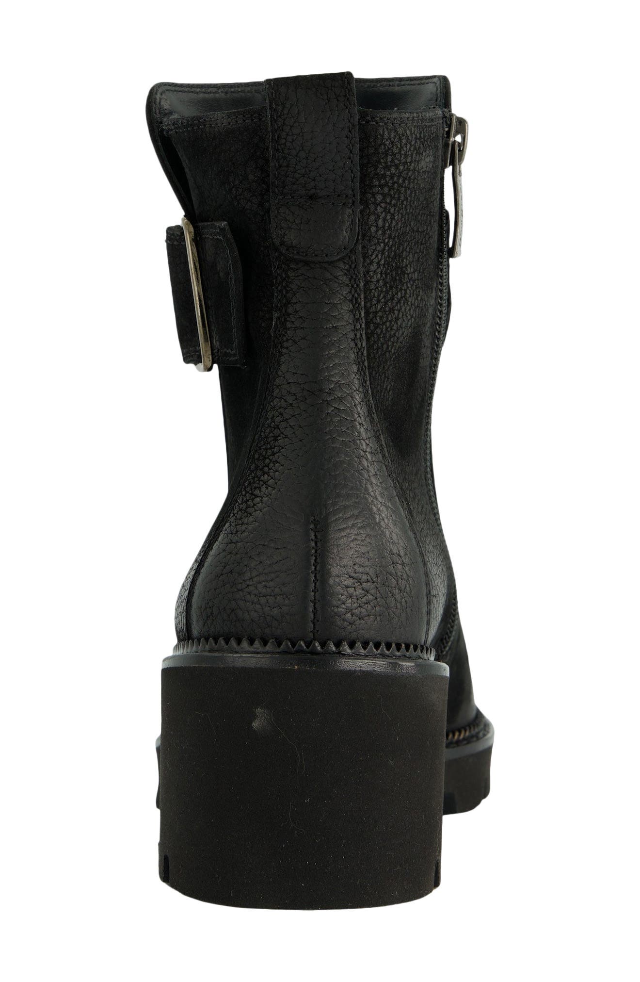Elissa Combat Boot, Alternate, color, BLACK GRAINED NUBUK