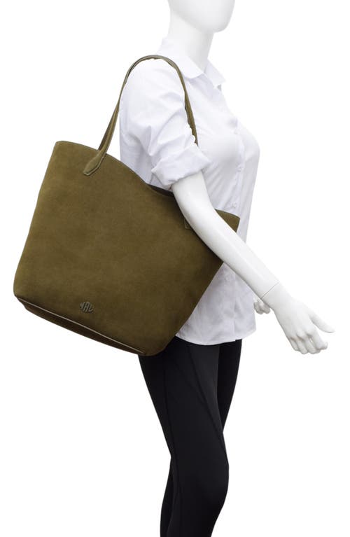 New Amsterdam Leatherworks Asher Large Suede Tote Bag In Green
