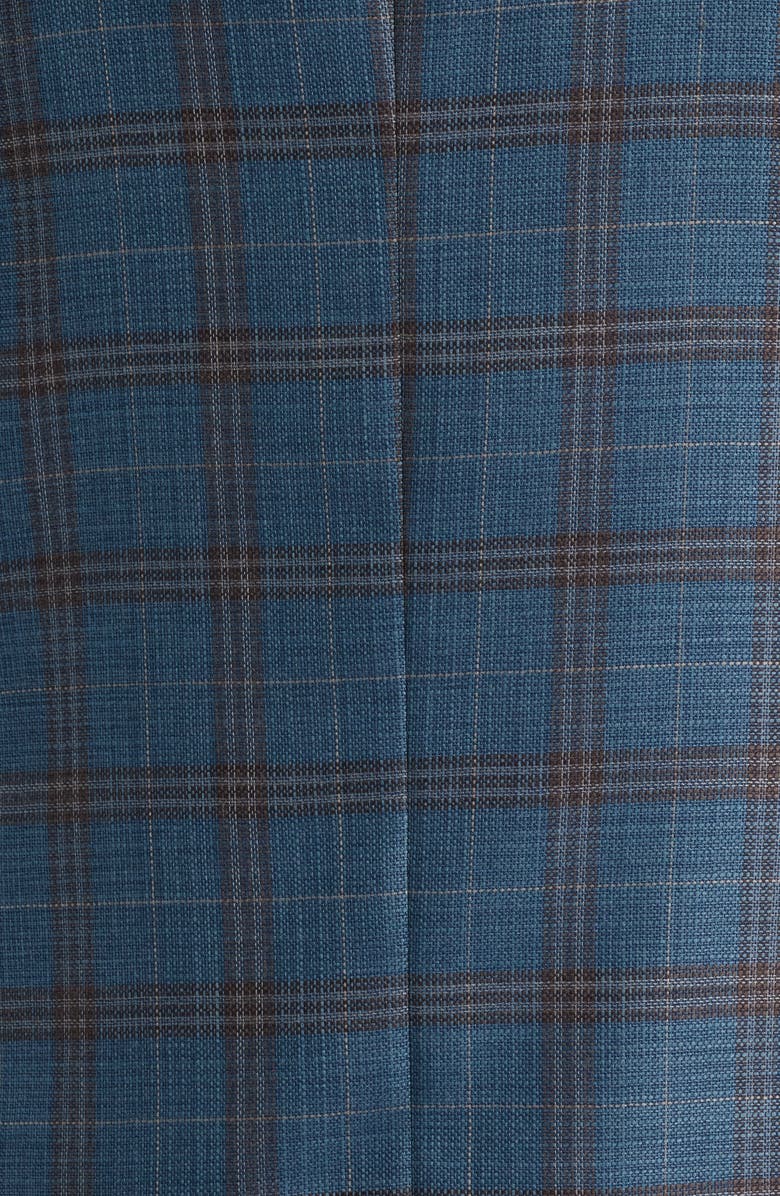 Peter Millar Hyperlight Soft Plaid Wool Sport Coat, Alternate, color, Teal