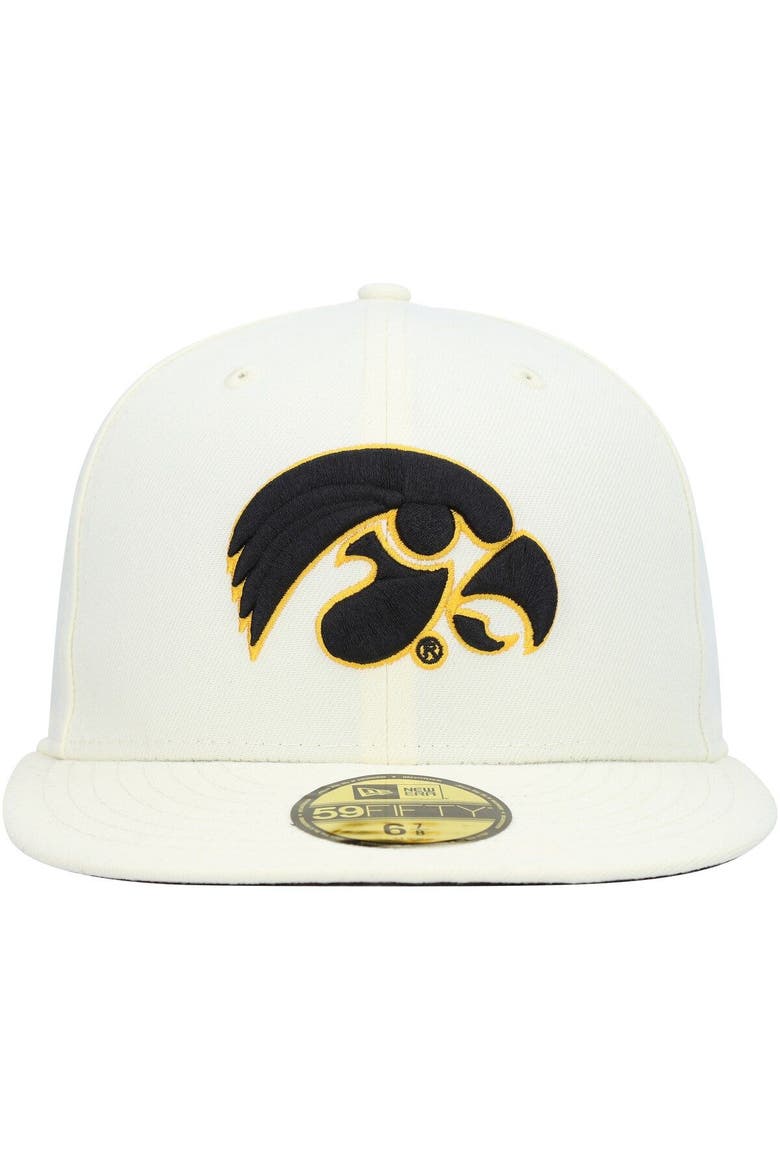 Men's New Era White Iowa Hawkeyes Chrome Color Dim 59FIFTY Fitted Hat, Alternate, color, White